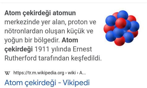 atomun çekirdeğinde ne bulunur